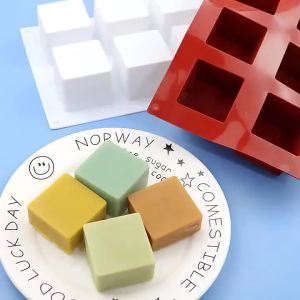 LMETJMA 8 Cavity Cube Cake Mold 3D Square Mousse Cake Baking Mold Silicone French Dessert Mold for Chocolate Brownie Bites JT353