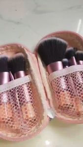 10Pcs Travel Makeup Brush Set Mini Makeup Brushes with Case Portable Mini Cosmetic Brushes Kit for Foundation Eyeshadow Lip Blush Make Up Brushes Professional