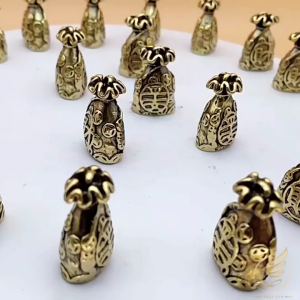 Móc Khóa Phong Thủy Hình Túi Phúc Chiêu Tài Hút Lộc Túi Phúc May Mắn Làm Phụ Kiện Bằng Đồng Thau - Đồ Đồng Thuận Tâm