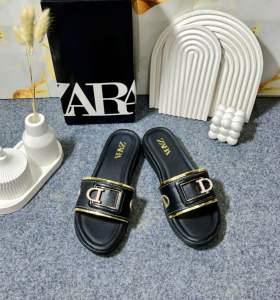 Sandal Selop Wedges Zara D Premium Kekinian Korean Style Super Empuk Kode SM35
