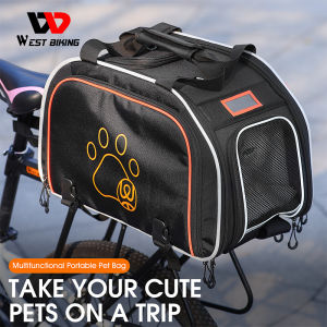WEST BIKING Bicycle Trunk Bag Pet Dog/Cat Bag Luggage Rack MTB Road Bike Bag Pets Rear Seat Bag Travel Luggage Carrier Rear Seat Rack Panniers Bag