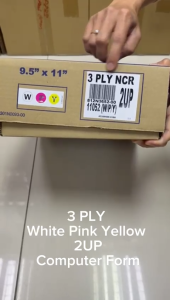 I JIMAT GOOD QUALITY AAA Form 3ply 2up Color WPY NCR Computer Form ( White / Pink / Yellow ) 250 FANS Half Page / Half Cut Computer Paper