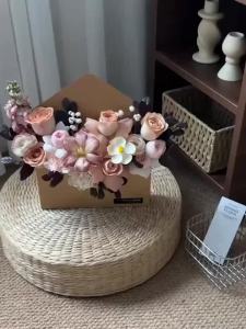 Romantic Love Note Envelope Flower Box Foldable Kraft Paper Gift Bag DIY Bouquet Wrapping Kit for Wedding Valentine Mother Day