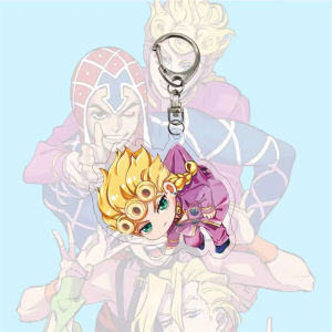 Bandai | for JoJo Bizarre Adventure Comics New Peripheral Jolyne Cujoh Bruno Jotaro Acrylic Keychain Q Version Backpack Pendant Cute Gift