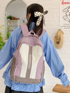 2025 New Large Capacity Casual Spliced Double Shoulder Bag Womens Fashionable All-Match Book Bag Computer Bag School Bag