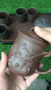 Cốc uống nước uống trà cafe gốm sứ tử sa có nắp độc đáo mang lại may mắn thịnh vượng