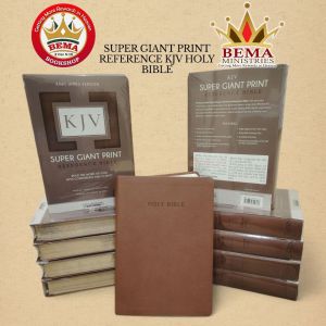 SUPER GIANT PRINT REFERENCE KJV HOLY BIBLE BROWN FLEXISOFT COVER