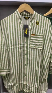 Setelan Wanita Atasan Katun Motif Salur Dan Celana Kulot PremiumWash One Set Wanita Terlaris