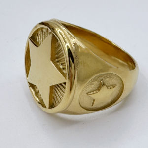 Nhẫn Nam Phong Cách Punk Hình Sao Năm Cánh Bằng Thép Không Gỉ 316L Trang Sức Cá Nhân Hóa Thời Trang Chống Nước Phụ Kiện Dự Tiệc