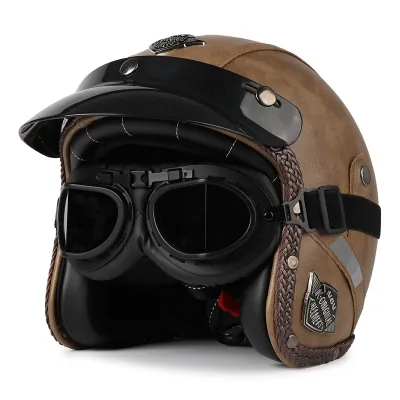 Certified Retro Cruiser Motorcycle Half Helmet