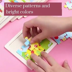 Zaman Niow - Puzzle Anak Melatih Kecerdasan / Puzzle Jigsaw 9Pcs / Mini Puzzle Jigsaw Kayu Anak Karakter Hewan dan Kendaraan Lucu