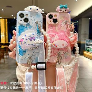 Kurokos Princess Phone Case for Apple Huawei Xiaomi Redmi Honor Female Version with Lanyard Cute Cartoon Soft Silicone Protective Cover