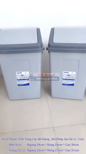 Combo 2 Thùng rác nắp Lật cao cấp Duy Tân Loại Nhỏ 9 Lít/ Cái
