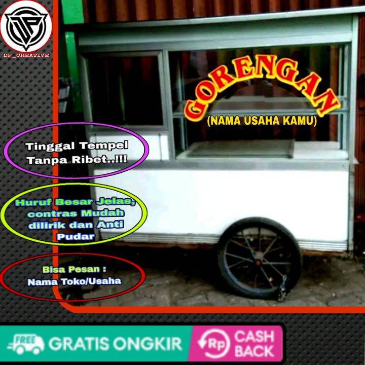 STIKER GORENGAN / STICKER GEROBAK / KACA ETALASE / JUALAN ,/ SKOTLET ...