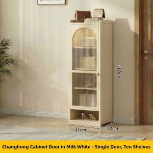 MINGZHIYIFAN | Home Entry Bamboo Shoe Cabinet with Doors Multi-layer Storage