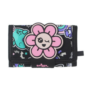 smiggle childrens wallet girls demon Cat clutch wallet leather folder three layers card bag coin purse 5 inches