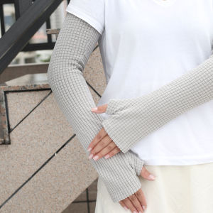 Arm warmer Sleeves Womens and Mens Arm Sleeves Fake sleeves Elbow pads Wrists Autumn and Winter long half-Finger Gloves Arms Plus Velvet Cold-proof