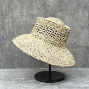 Elegant French Style Large Brim Laffey Straw Hat Womens Buckle Summer Travel Vacation Face Slimming Sunshade Versatile Hat