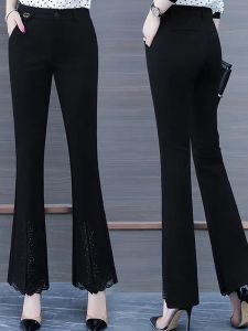 Spring High Waist Lace Draped Womens Pants TUCANO Bird Spring Collection Slimming Bell Bottoms Korean Style Commute Pants