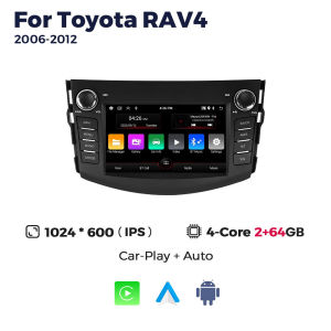 7inch 2DIN Android 15 Car Radio For Toyota RAV4 2006-2012 Multimedia Video Player Carplay GPS Navi BT RDS FM Autoradio Head Unit