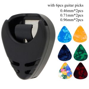 Black Plastic Stick on Guitar Pick Holder for Acoustic Ukulele / Guitar / Bass with Adhesive Back Convenient Picks Placement