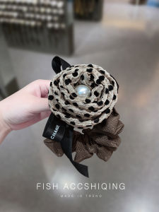 Elegant Leopard Rose Hair Ties for Women Fashionable Personalized Hair Bands with Sashes Stylish Hair Accessories