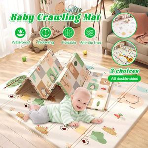 เสื่อพับได้ เสื่อรองคลาน แผ่นรองคลาน เสื่อปูพื่นพับได้ แผ่นรองคลานพับเก็บได้ เบาะรองคลาน ขนาด 6ฟุต 200x180 CM พิพม์ลาย2ด้าน