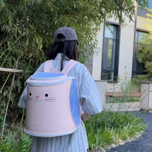 กระเป๋าสะพายใส่สัตว์เลี้ยงรูปทรงถัง สีหวานพลาสเทล