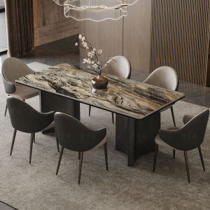 Furnished Villa Italian Style Luxury Home Dining Chair Modern Simple Soft Padded Back Makeup Chair Metal Frame Leather Seat