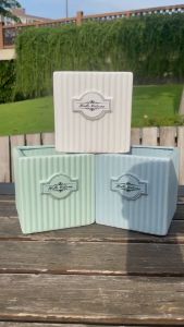 Chậu gốm sứ dáng vuông - Chậu sứ mini trồng sen đá. bonsai