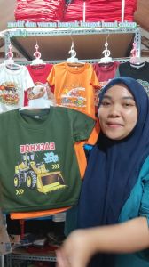 Baju Kaos Distro Harian Atasan Anak Laki Laki Motif Truk Big Backhoe Keren - Hypelane Kids - DTF