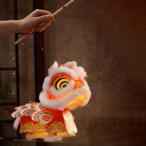 New Year Spring Festival Lantern Festival Year of The Horse Lion Dance Lantern Handmade DIY Kids Craft Kit Festival Decoration