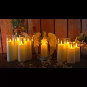 Candle in Glass Led Flameless Candle With Glass Cover for Home Wedding Party Halloween Candles Christmas Decoration