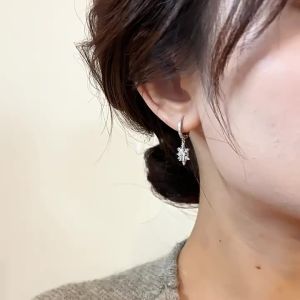 WENXI | Silver Snowflake Earrings Winter High-end Small-scale