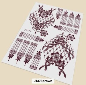 HENNA INSTAN WARNA MAROON/ MERAH 1PCS UNTUK KANAN KIRI PREE GLITER FREE MANIK"PREE LEM KULIT TERMURAH
