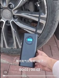 ปั้มลมไฟฟ้า จอLED ปั๊มลมรถยนต์ สูบลมรถมอไซค์ ปั้มลมแบบพกพา ปั๊มไฟฟ้าหน้าจอแอลซีดี การวัดแรงดันที่แม่นยำ