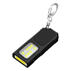 Powerful Mini COB LED Keychain Flashlight USB-C Rechargeable Portable Work Light Waterproof Keyring Camping Walking Pocket Lamp