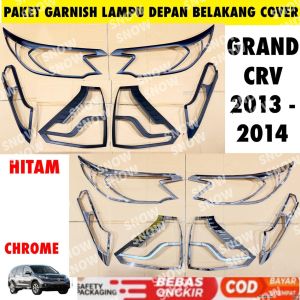 Paket Garnish Depan Belakang Grand All New Crv 2013 2014 Cover Chrome Hitam