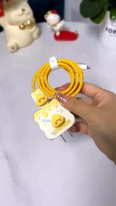 Vỏ bọc bảo vệ cáp sạc cốc sạc trái táo PD18/20W Dây Ngọc COMBO 3 món