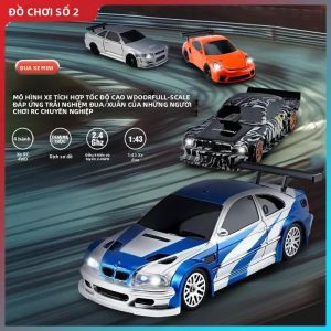 Xe Điều Khiển Từ Xa Mô Hình Xe Thể Thao Siêu Tốc Tỷ Lệ 1/43 4 Bánh Dẫn Động Có Đèn Lốp Thay Thế Được Dành Cho Độ Tuổi Từ 14 Trở Lên