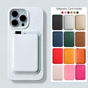 กระเป๋าเก็บบัตรหนังสังเคราะห์แม่เหล็กบางเฉียบสำหรับ iPhone 16 15 14 13 12 Pro Max Series กระเป๋าสตางค์กระเป๋าเก็บบัตรแม่เหล็กสำหรับ iPhone ฝาครอบแม่เหล็กอุปกรณ์เสริมโทรศัพท์