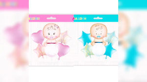 Baby Boy/Girl Foil Balloon Set 6in1 Party Decoration Set Baby Shower Kids Boy Girl Party Supplies  P921