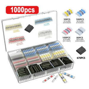 Wire Solder Seal Wire Connector Heat Shrink Butt Connector Electrical Stick for Solder Waterproof Crimp Cable Terminals Shrink