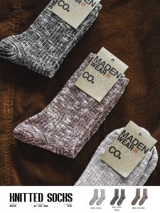MADEN | Retro Snow Knit Mid Calf Cotton Socks