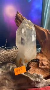 TINH THỂ ĐÁ thạch anh thông đèn tự nhiên Lemurian Quartz năng lượng vũ trụ 448