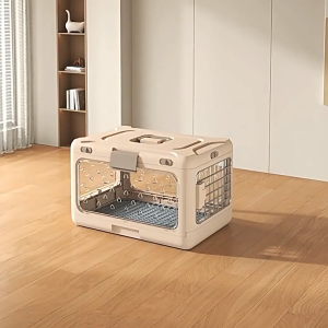 Lovinland Collapsible Cat Carrier Small Pet Carrier Box For Air and Travel Dog Kennel with Door Handle Outdoor Travel Luggage Bag Car Seat Carrier Box