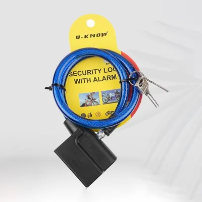 MTB Road Bike Anti-theft Lock Bicycle Steel Security Cable Chain Lock High Sensitive Alarm Warning Safety Padlock with 2 Keys