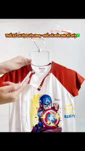 Body cộc cài lệch BENTY in hình siêu nhân BT049 chất mềm mịn mát body ngủ cho bé trai bé gái