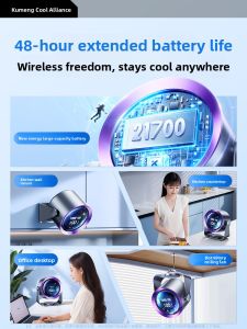 「China Plug」KUMENG | Kitchen Bathroom Wall Mounted Hanging Fan Quiet Long Battery Life Small Desktop Fan For Office Bedroom Charging Cooling Circulation Fan