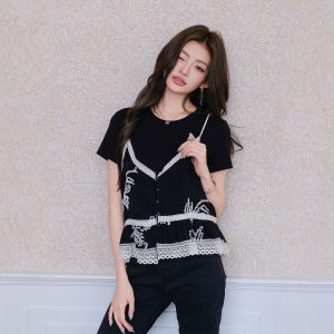 Resort Style Lace Design T-Shirt